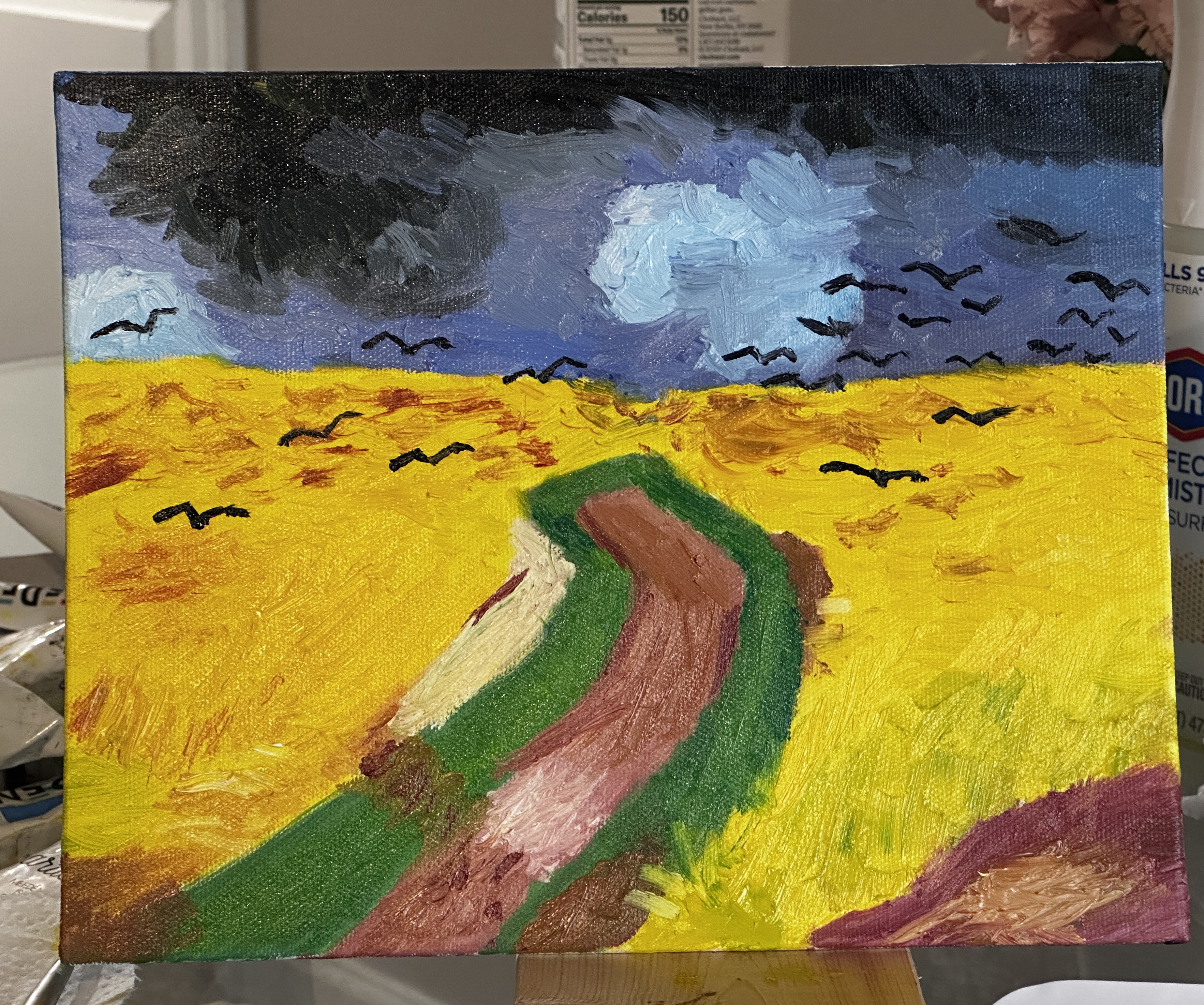 Oil painting 1: Wheatfield with Crows